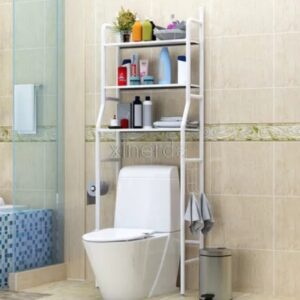 Estante de Baño sobre Inodoro 3 Niveles Metálico