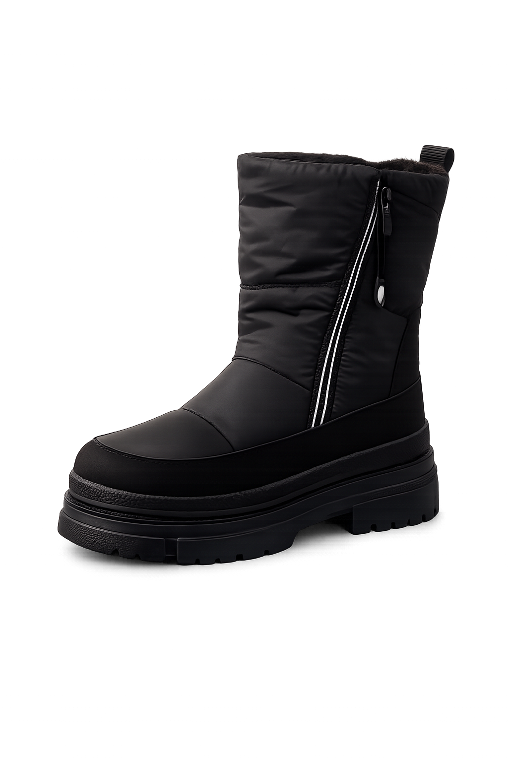 Botas Mujer Impermeables con Chiporro Negro Plataforma